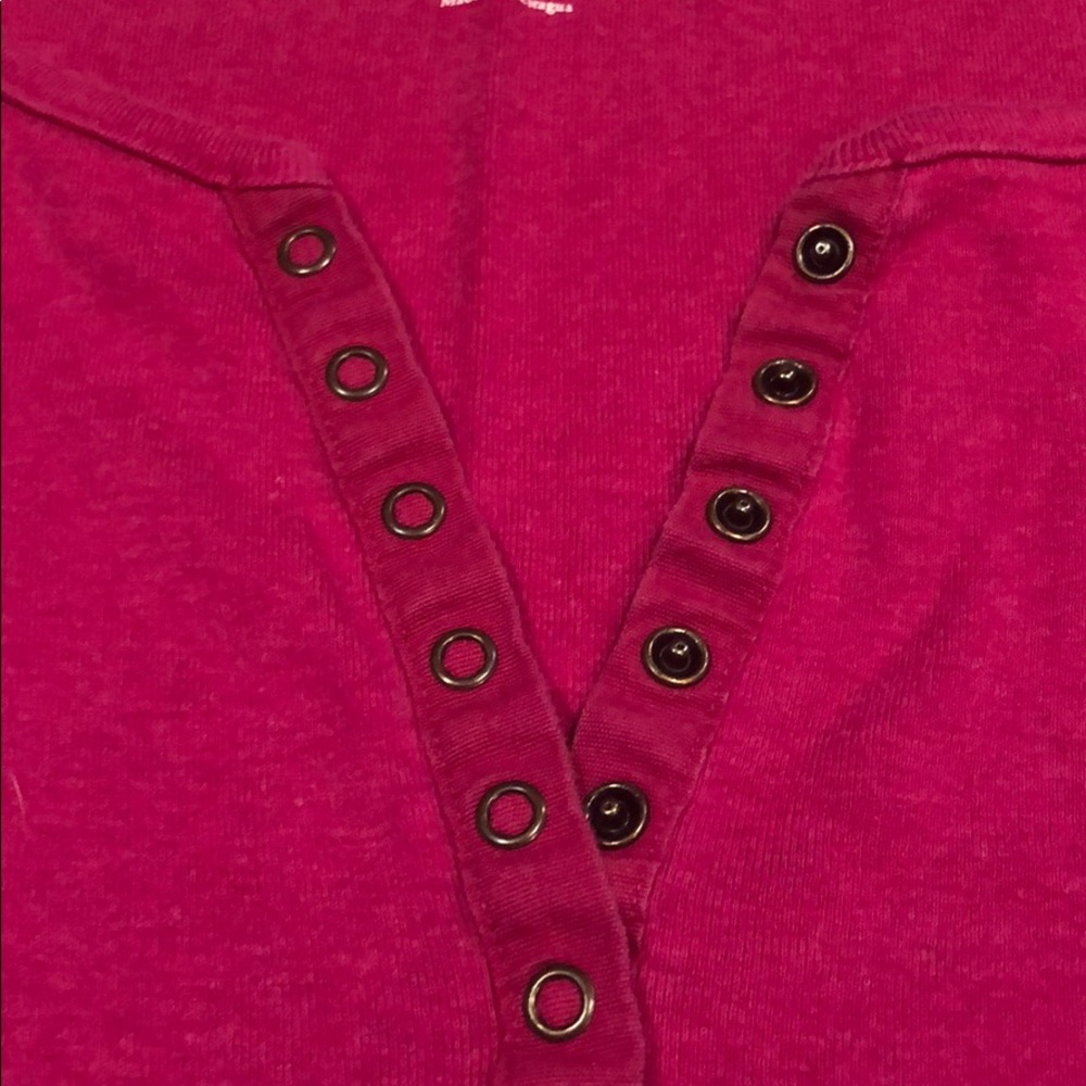 Henley 3/4 sleeve Raspberry - Picture 2 of 5